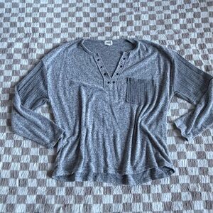 BKE Gray V-Neck Sweater